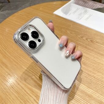 For iPhone 15 Pro Case TPU+PC klar telefoncover med glitter kamera ramme.