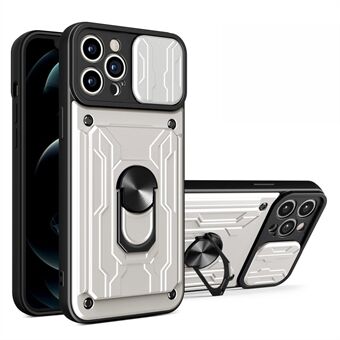 Til iPhone 15 Pro Max Slide Kamerabeskyttelse Kickstand Telefonetui Kortholder Mobiltelefoncover