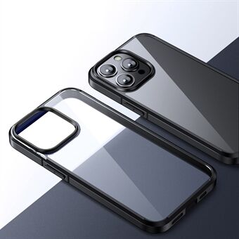 Til iPhone 15 Pro Max Crystal Clear-serien Anti-fald PC+TPU Telefonetui Gennemsigtig bagside Beskyttende telefoncover.