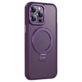X-LEVEL Kickstand Telefon Etui til iPhone 15 Pro Max Metal Linse Ramme + TPU + PC Anti-Fald Cover Kompatibel med MagSafe