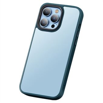 Matte PC+TPU-etui til iPhone 15 Pro Max Skin-Touch tynd telefoncover med metalobjektivramme.