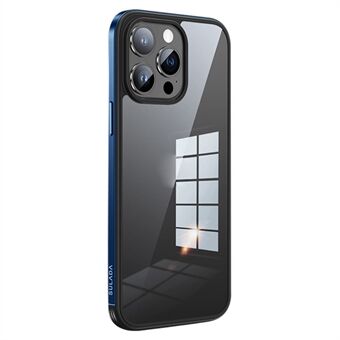 SULADA Minrui-serien til iPhone 15 Pro Max Elektroplating Gennemsigtigt Telefon-etui Metalramme TPU+Hærdet Glas-cover.