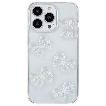 Til iPhone 15 Pro Max med sløjfe-design, transparent epoxy TPU-cover til beskyttelse mod tab.