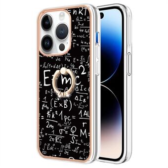 YB IMD Series-20 Style D Anti-Drop Kickstand Case til iPhone 15 Pro Max med IMD-mønster og 2,0 mm Elektroplatering TPU-telefonskal