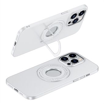 Til iPhone 15 Pro Max Magnetisk PC-telefon Etui Elektroplateret Mat Cover med Foldbar Kickstand Kompatibel med MagSafe