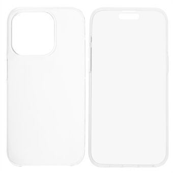 Til iPhone 15 Pro Max Clear Case TPU+Acrylic Telefon Cover med PET Skærmbeskyttelsesfilm
