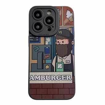 Til iPhone 15 Pro Max Cover TPU Shell Cartoon Butiksassistent Mønster Tryk Telefoncover