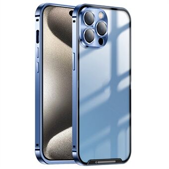 Til iPhone 15 Pro Max Mat Telefon Taske Aluminiumslegeringsramme Cover med Linsebeskyttelse