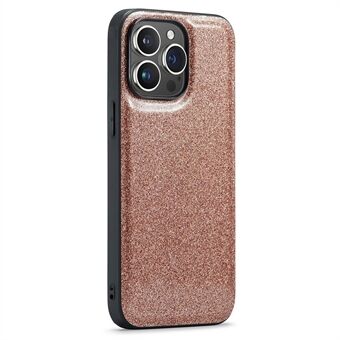 DG.MING til iPhone 15 Pro Max Cover Glitter PU Læder+PC+TPU Anti-fald Telefoncover