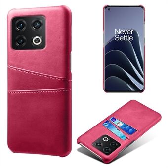 Til OnePlus 10 Pro 5G PU læderbelagt hård pc dobbelt beskyttelsescover Anti-ridsekortholder design mobiltelefon taske