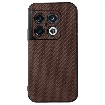 Til OnePlus 10 Pro Carbon Fiber Texture Fingeraftryksfri telefoncover PU-læderbelagt pc + TPU-cover