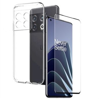 NORTHJO Til OnePlus 10 Pro 5G Telefon TPU-etui Beskyttelsescover + Skærmbeskytter i hærdet glas - Gennemsigtig