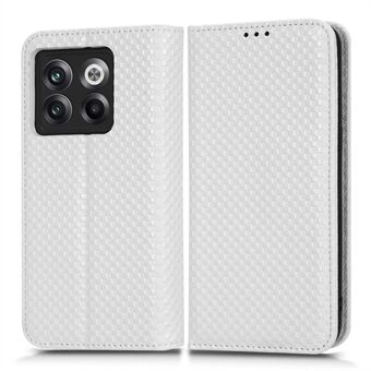 Telefon Flip Wallet Cover til OnePlus 10T 5G / ACE Pro 5G, Grid Texture PU Læder Stand Case Magnetisk Autoabsorberet beskyttende skal
