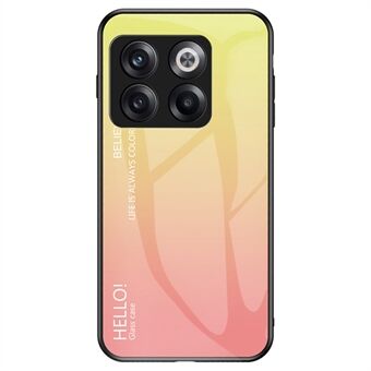 Til OnePlus 10T 5G / ACE Pro 5G Gradient Farve Hærdet Glas Telefon Case Hård PC Blød TPU Stødsikker Defender Bagcover