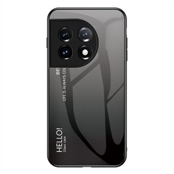 Til OnePlus 11 5G Gradient Colour Phone Case Anti-ridse hærdet glas + PC Bagside TPU Frame Hybrid Cover