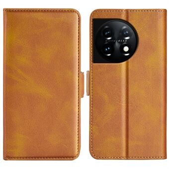 Til OnePlus 11 5G Calf Texture PU læder telefontaske Dobbelt magnetisk lås Beskyttelsescover med Stand tegnebog