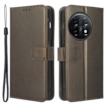 Til OnePlus 11 5G PU Læder Mobiltelefon Cover Diamond Texture Flip Wallet Stand Fuld beskyttelse Telefonetui