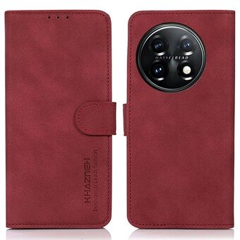 KHAZNEH PU læder telefontaske til OnePlus 11 5G tekstureret magnetlås Stand tegnebogscover
