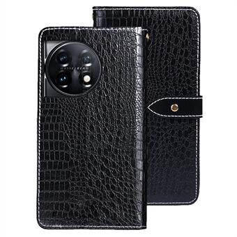 IDEWEI Til OnePlus 11 5G Anti-ridse Telefon Flip Cover Crocodile Texture PU Læder Magnetisk lukning Stand Telefonetui