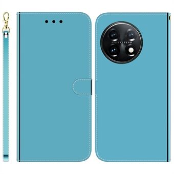Til OnePlus 11 5G Spejllignende Overflade Telefon Etui Stand Tegnebog PU Læder Stødsikkert Mobiltelefon Cover