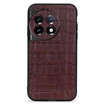 Til OnePlus 11 5G ægte læder + TPU Crocodile Texture telefoncover Faldsikkert mobilcover