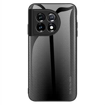 Til OnePlus 11 5G TPU+Telefonetui i hærdet glas Carbon Fiber Texture Mobiltelefonbeskyttelsescover