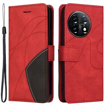 KT Leather Series-1 For OnePlus 11 5G Wallet Stand Protective Case Dual-color Splicing PU Leather Phone Cover