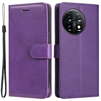 KT Leather Series-2 For OnePlus 11 5G Flip Stand Phone Cover PU Leather Solid Color Wallet Case