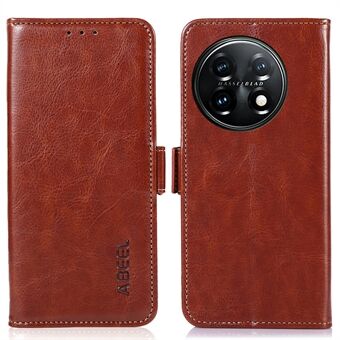 ABEEL til OnePlus 11 5G PU læder mobiltelefon taske Crazy Horse Texture Stand Wallet Flip Cover