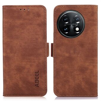 ABEEL Til OnePlus 11 5G Anti-ridse PU lædertaske Stand Retro Telefon Pung Cover