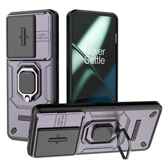 Til OnePlus 11 5G-etui Slide Linse Beskyttelsesring Stativ PC+TPU Telefoncover