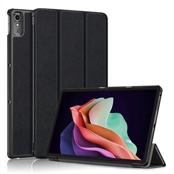 Til Lenovo Tab P11 Gen 2 Solid Color PU Leather Tablet-etui Trifold Stand Auto Wake / Sleep Smart Cover