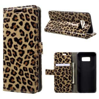 Leopard mønster læder pung mobiltelefon etui til Samsung Galaxy S8 G950