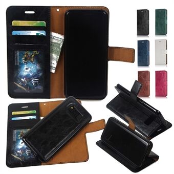 For Samsung Galaxy S8 G950 Detachable 2-in-1 Crazy Horse Leather Wallet Cover with  Inner TPU Case