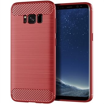 Til Samsung Galaxy S8 Carbon Fiber Texture Phone Case Børstet Phone TPU Cover
