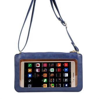 Universal View Window Touch Screen Leather  Cross-body Purse Mobile Pouch Soft PU Leather Case, Size: 20 x 11.5cm
