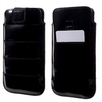 Universal glossy lædertaske til iPhone 7 Plus/ 6s Plus/ Samsung Galaxy S7 Edge osv., Størrelse: 16 x 9 cm