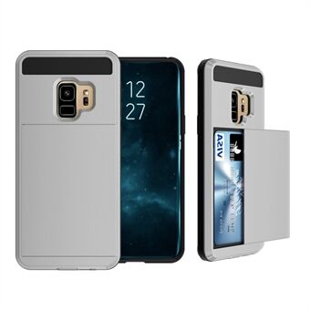 Sliding Card Holder PC + TPU Hybrid Case for Samsung Galaxy S9 G960