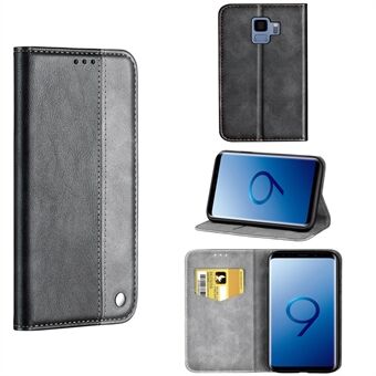 Auto-absorberet Forretning Style Bi-farve Læder Cover Stand Case med kort slot til Samsung Galaxy S9
