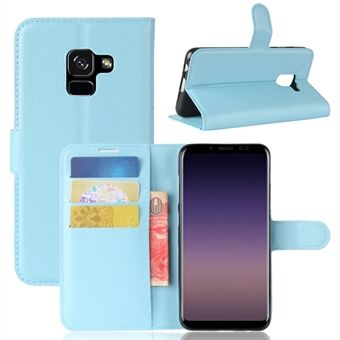 Litchi Skin PU læder tegnebog Stand til Samsung Galaxy A8 (2018)