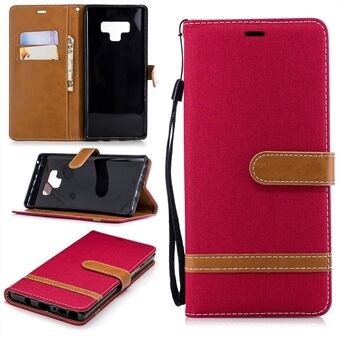 Jeans Cloth Texture Wallet Stand Leather Cover for Samsung Galaxy Note 9