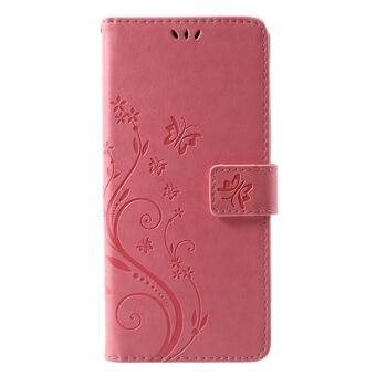 Imprint Butterfly Flower Stand Wallet Lædertaske til Samsung Galaxy Note 9