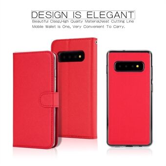 Cross Texture Leather Wallet Cover + Removable TPU Back Shell for Samsung Galaxy S10