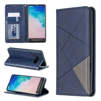 Geometric Pattern Leather Phone Casing with Stand for Samsung Galaxy S10