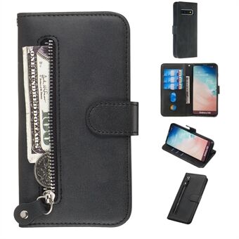Zipper Pocket Magnetic Leather Stand Case for Samsung Galaxy S10