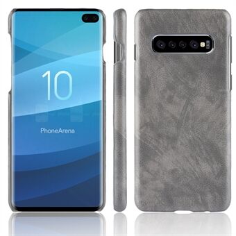 Litchi Skin Leather Coated Hard PC Case for Samsung Galaxy S10 Plus