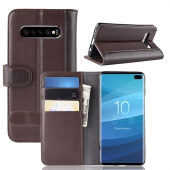 Genuine Split Leather Card Holder Stand Phone Case for Samsung Galaxy S10 Plus