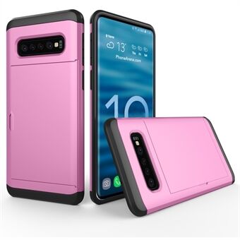 Slide Card Slot Plastic + TPU Hybrid Case for Samsung Galaxy S10 Plus