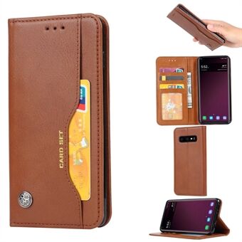 PU Leather Auto-absorbed Stand Wallet Phone Case for Samsung Galaxy S10 Plus