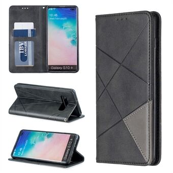 Geometric Pattern Leather Stand Phone Case with Card Slots for Samsung Galaxy S10 Plus